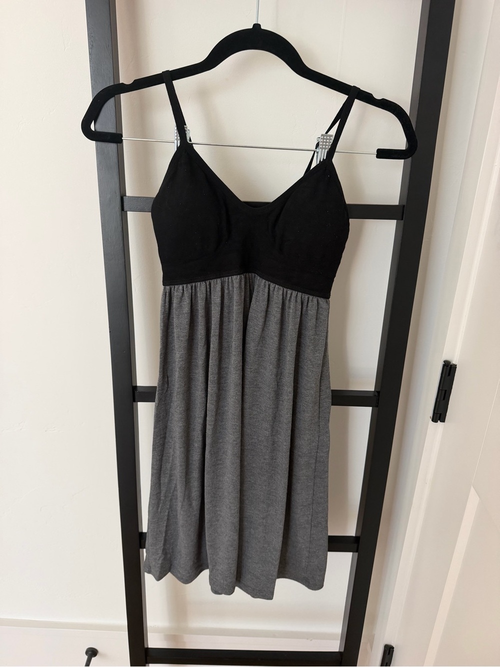 Gilligan & O'Malley Black and Gray Empire Waist Sleep Dress